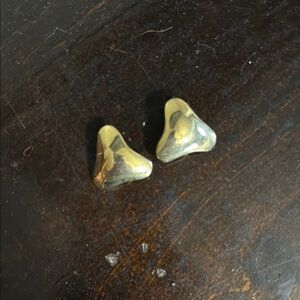 Gold and Silver Triangle Stud Earrings